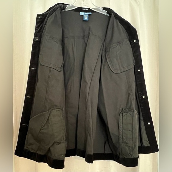 Avenue Blues Black Velvet Stretch Button-Up Jacket 26/28 - Picture 3 of 4